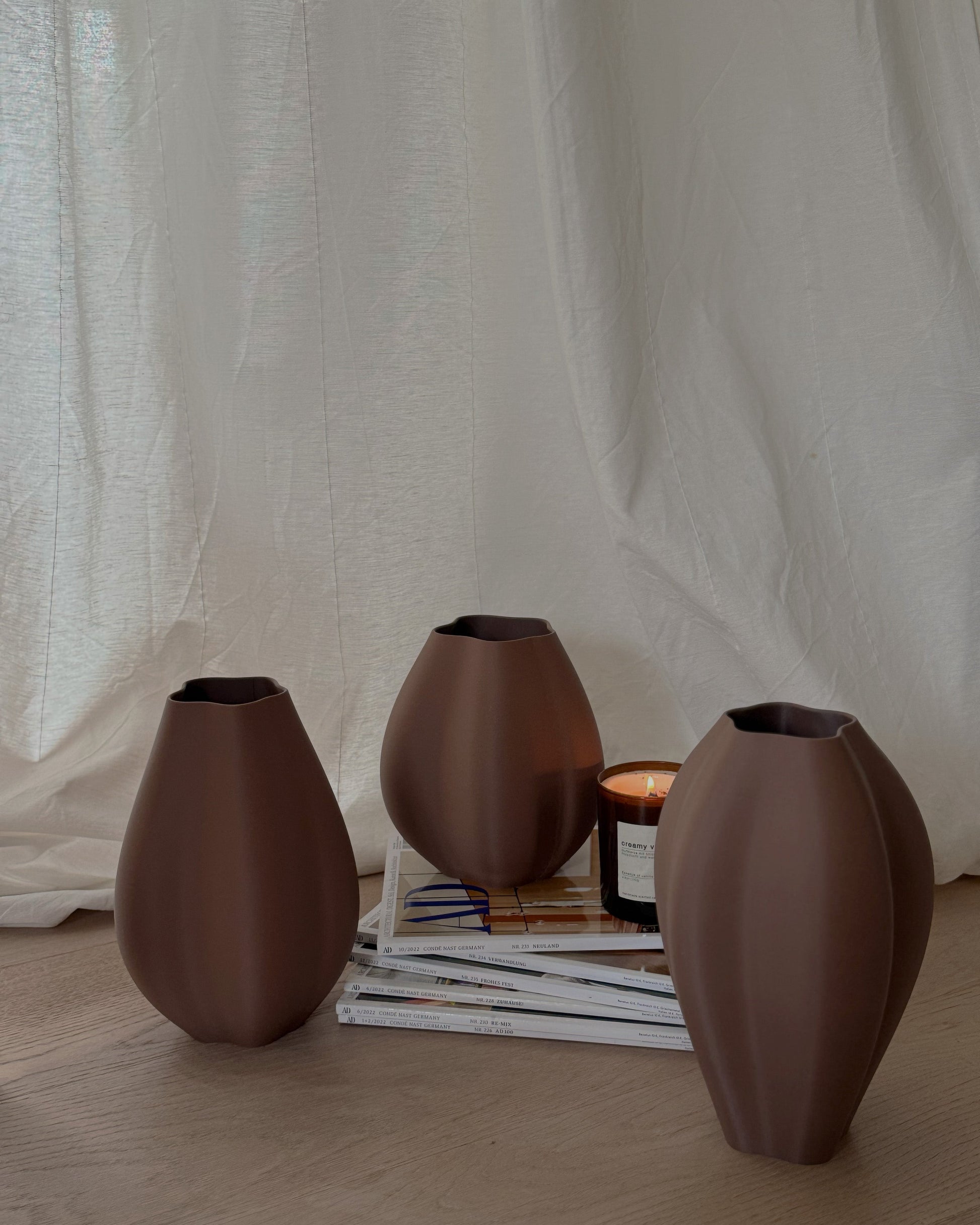 mokka farbene Designer Vase