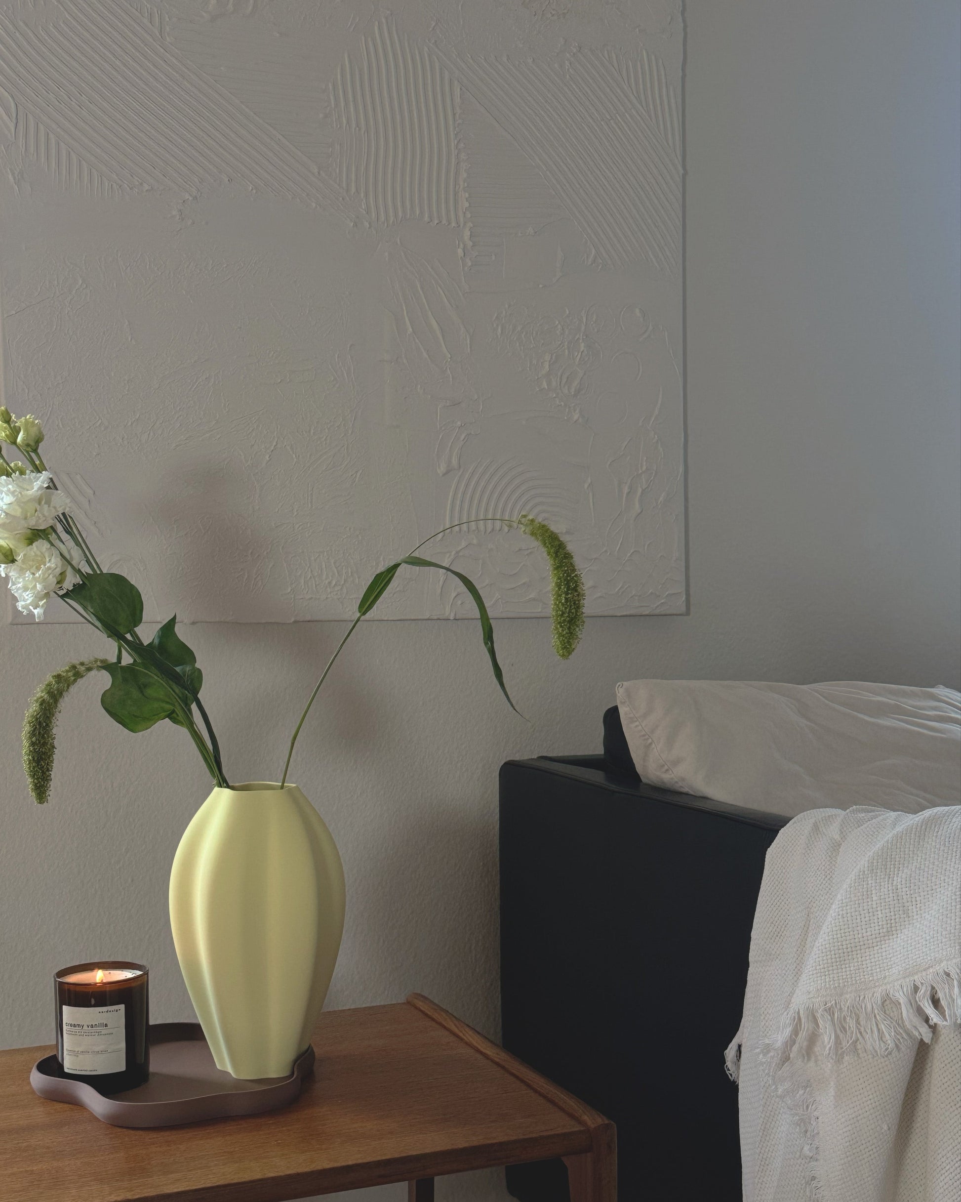 butter yellow Vase, minimalistische ästhetische Vase, moderne butter yellow Deko