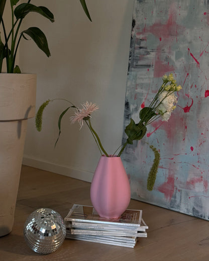 retro rosa Vase, designer Vase in rosa, 80er Jahre style Vase