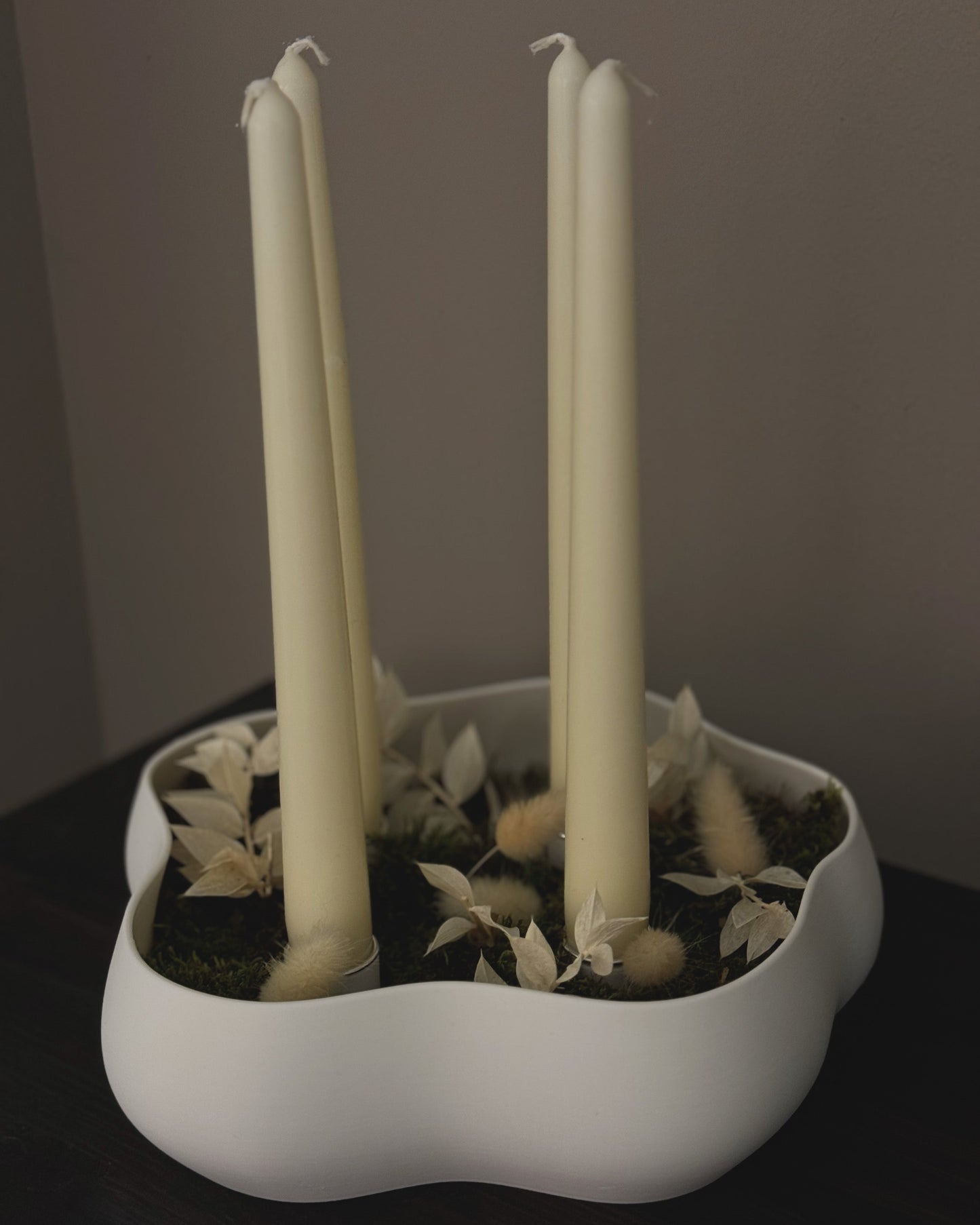 DIY Adventskranz, Minimalistischer Adventskranz für Stabkerzen – modernes Designstück handgefertigt in Deutschland