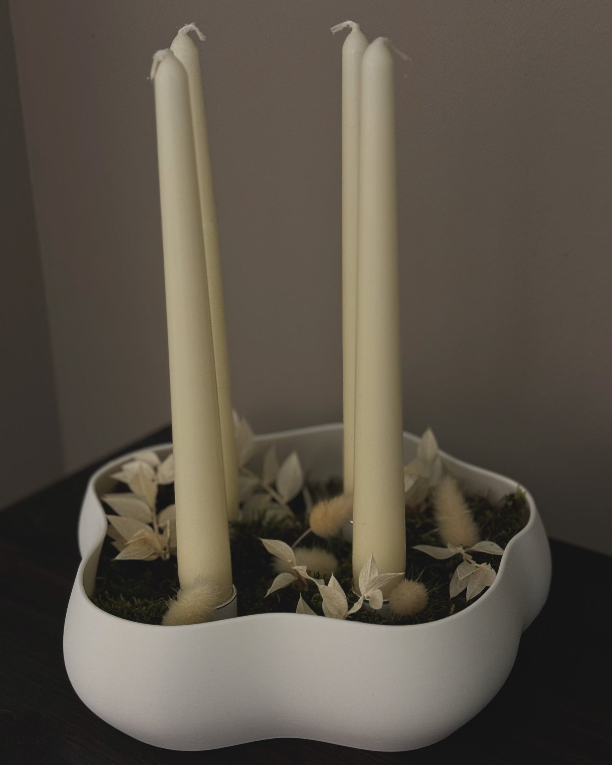 DIY Adventskranz, Minimalistischer Adventskranz für Stabkerzen – modernes Designstück handgefertigt in Deutschland