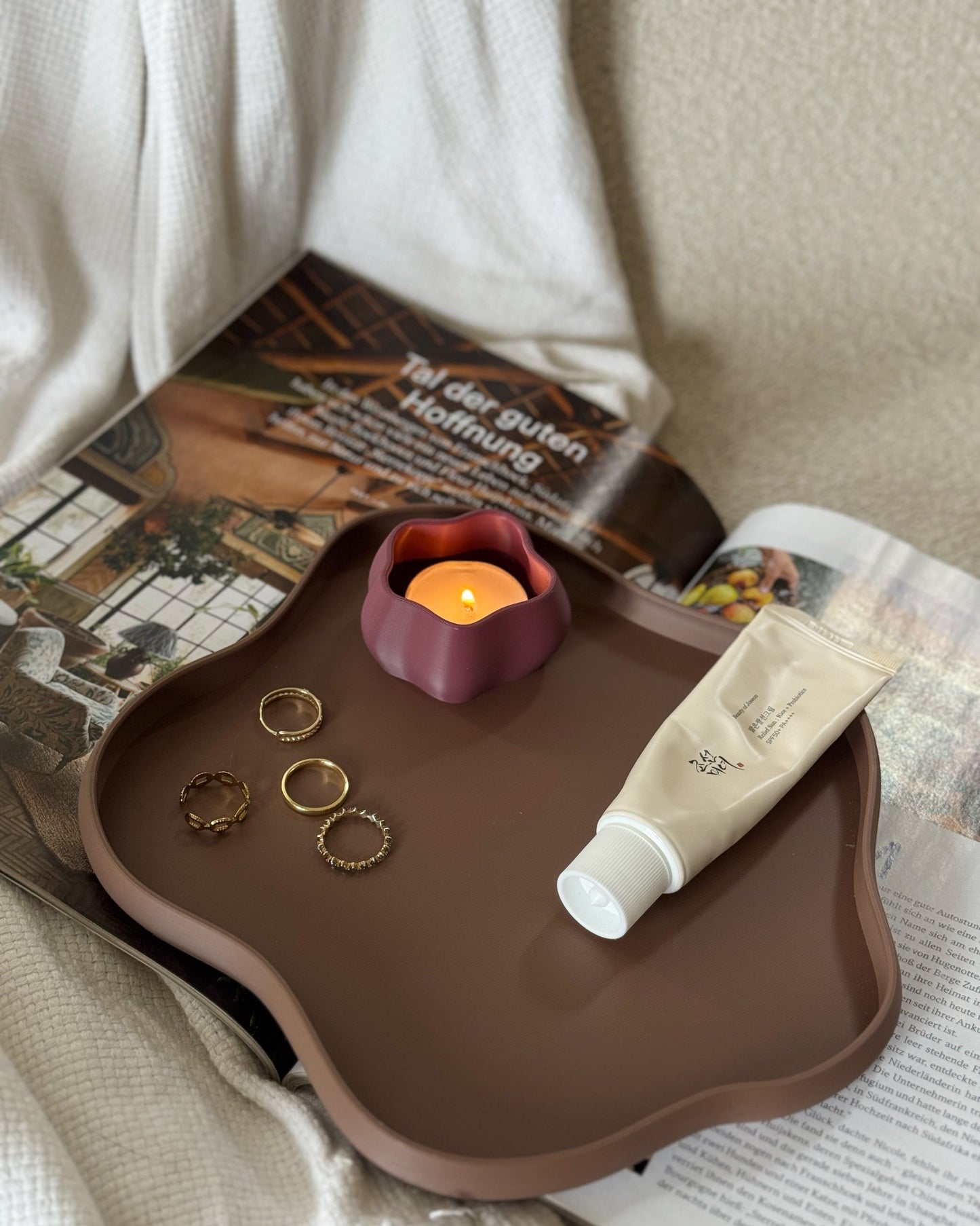 Tableau in Mocha, Ablage für Schmuck, brauen Ablage für Fernbedienung und Schmuck