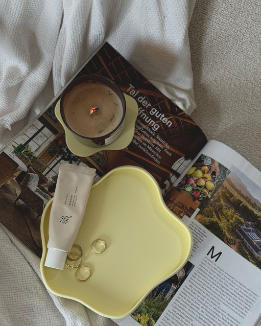 tableau in butter yellow, Tablett für Schmuck, Ablage für Schmuck