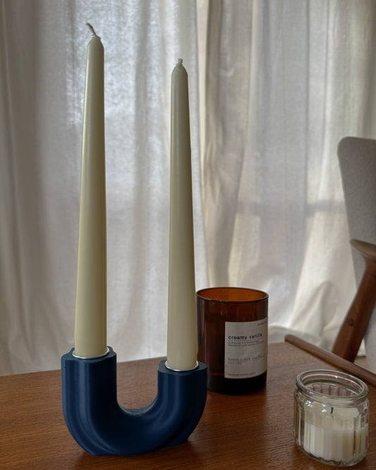 Navy Blue Kerzenhalter, Kerzenhalter für Männer, Kerzenhalter für Stabkerze