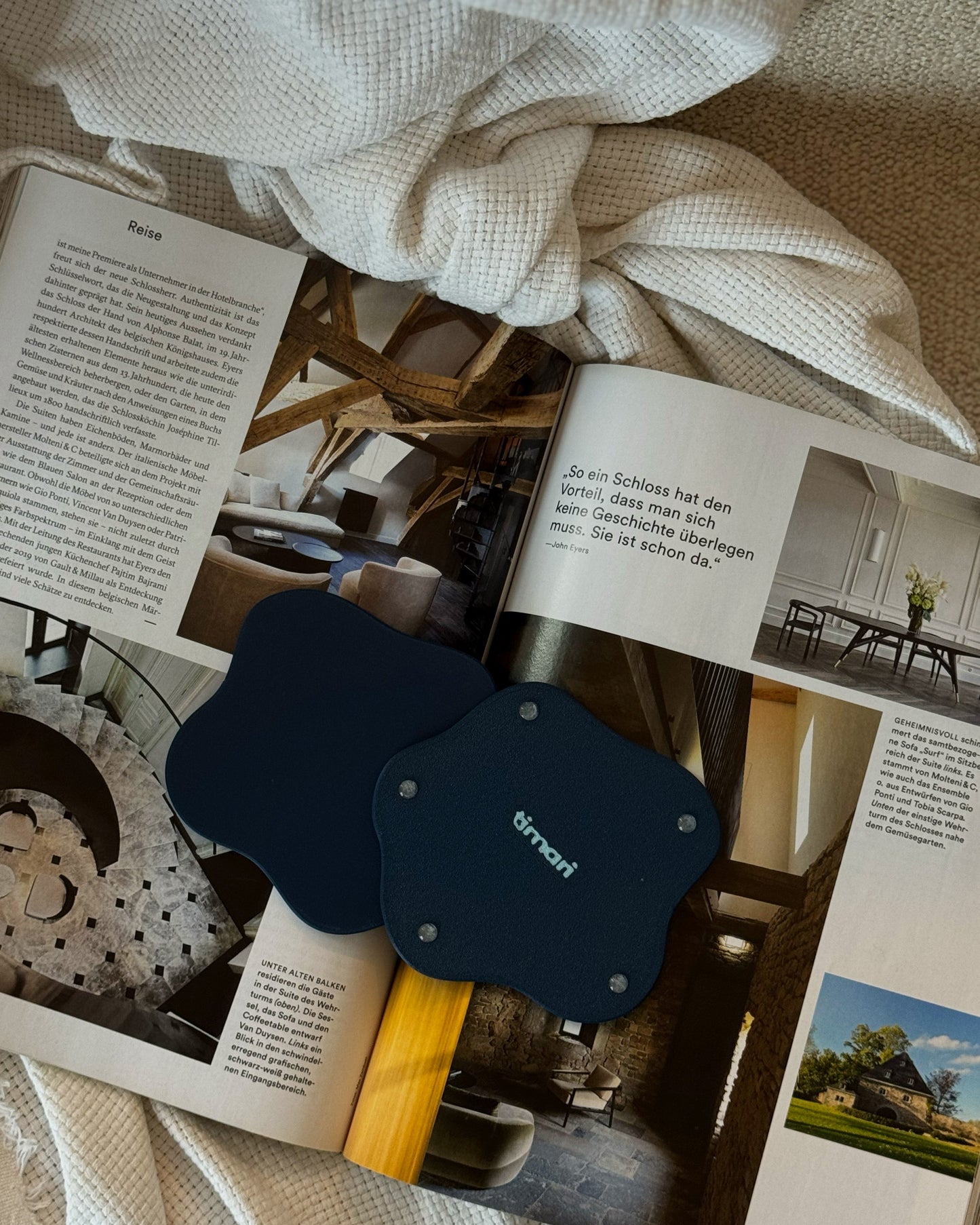 dunkelblaue Untersetzer, 4er Set, Äathetische Untersetzer