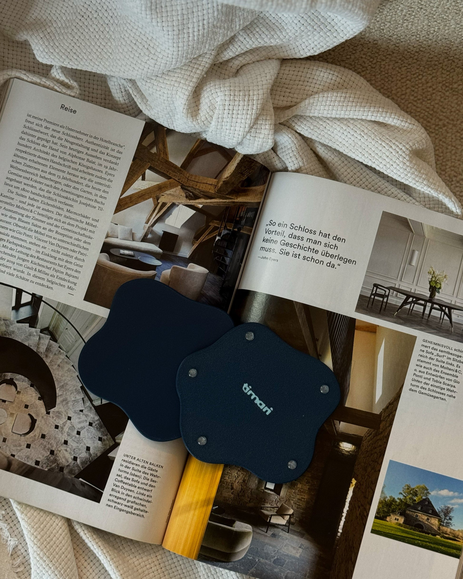 dunkelblaue Untersetzer, 4er Set, Äathetische Untersetzer